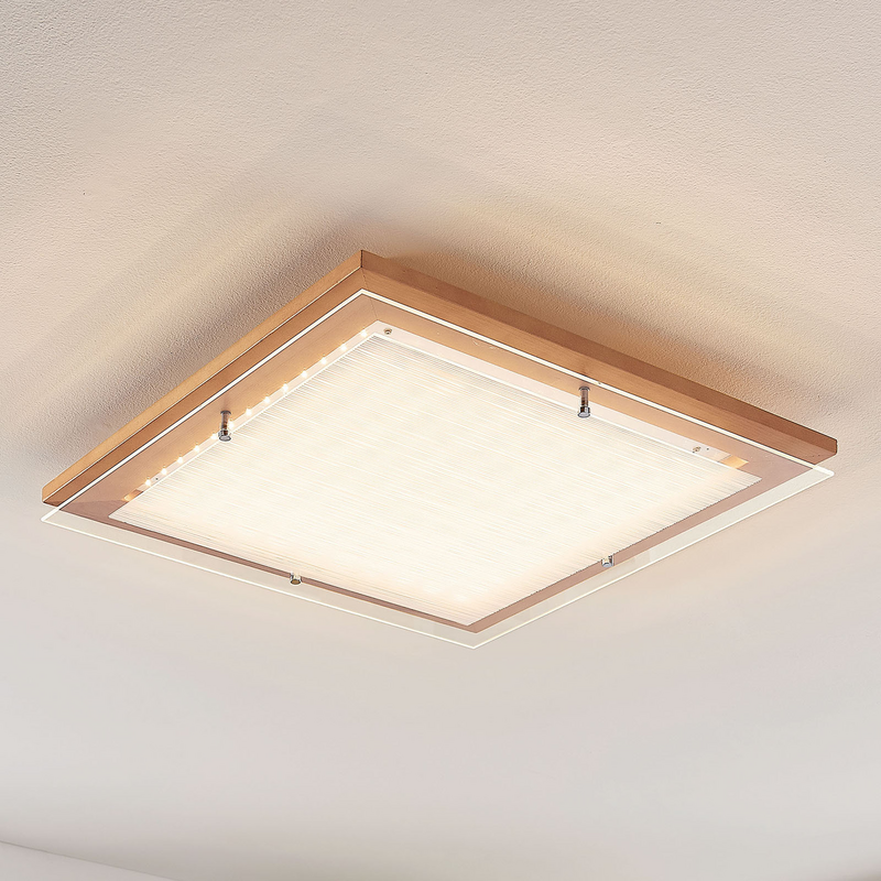 B-Ware Lampenwelt Holz Led Deckenlampe Cattleya 52 Cm Deckenlampe Lampe Leuchte 26 W - 4251096557275