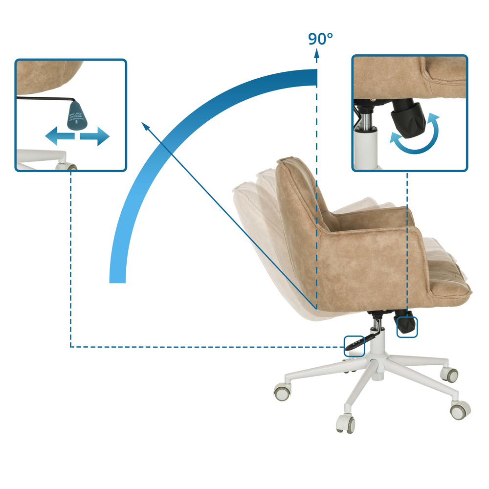 Hjh Living Home Office Stuhl Drehstuhl Bürostuhl Stoff Multifunktionsrollen B-Ware - 4064323038870