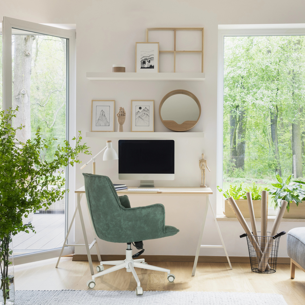 B-Ware Hjh Living Drehstuhl Bürostuhl Home Office Stuhl Stoff Mint Armlehnen Hartboden