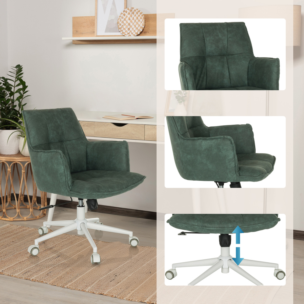 Hjh Living Drehstuhl Bürostuhl Home Office Stuhl Stoff Mint Armlehnen Hartboden B-Ware - 4064323038887