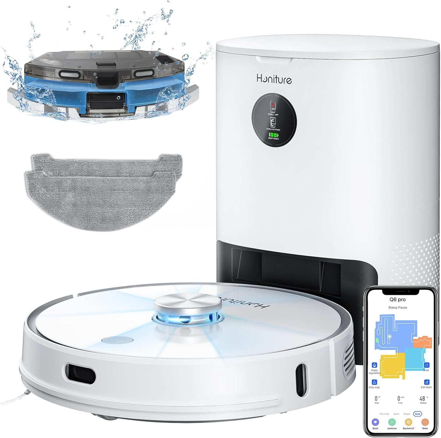 Honiture Q6 Pro Saugroboter Mit Wischfunktion Lasernavigation Siehe Text/Foto B-Ware - 6941260460163