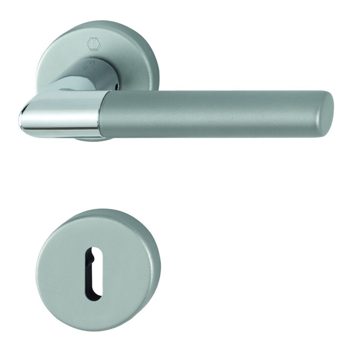 B-Ware Hoppe Drückergarnitur Rosettengarnitur Türgriff Lecce F49 F9 2 Aluminium Rund - 4012789166309
