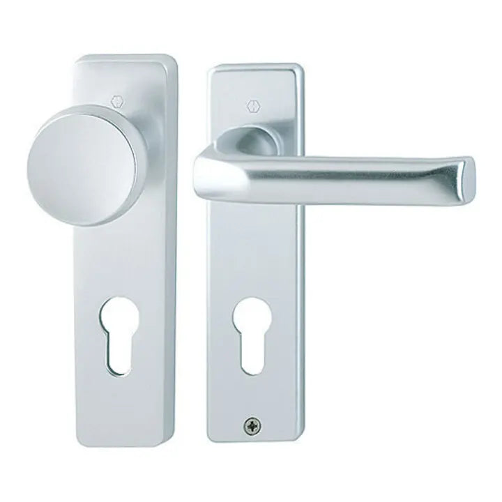 B-Ware Hoppe Kurzschildgarnitur Türbeschlag Wechselgarnitur Aluminium London F1 Pz - 4012789300253