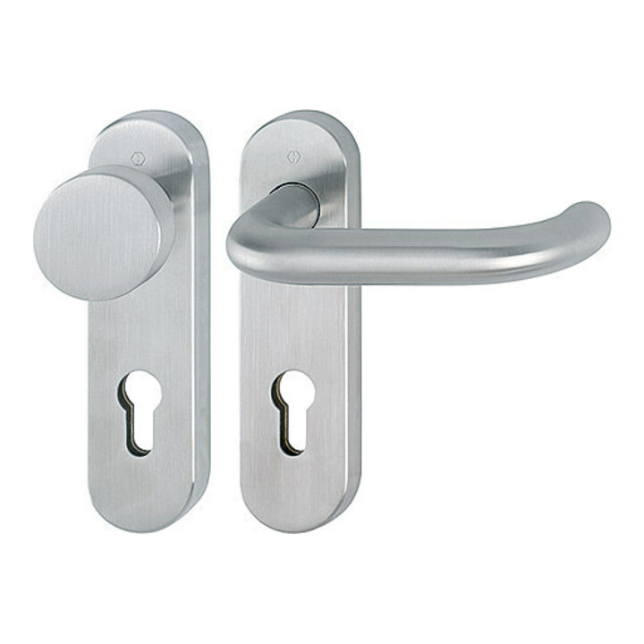 B-Ware Hoppe Kurzschildgarnitur Paris Türbeschlag Haustür Edelstahl F69 Wechselgarnitur