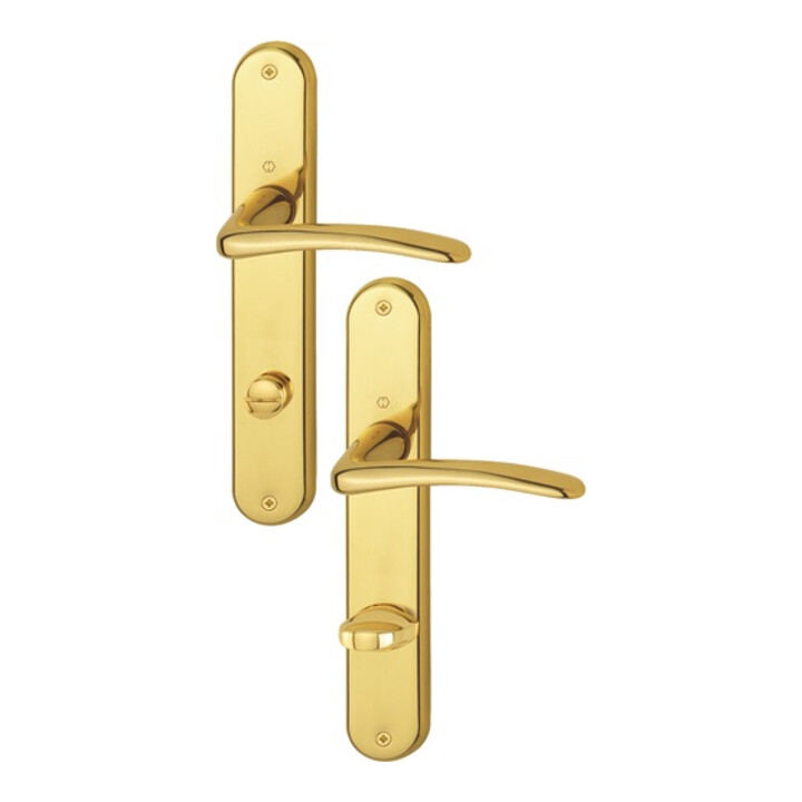 B-Ware Hoppe Langschildgarnitur Türdrücker Zimmertür Messing F71 Bad Sk Ol 78mm Rechts - 4012789625219