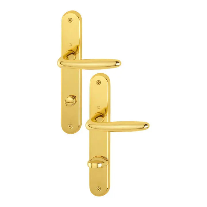 B-Ware Hoppe Langschildgarnitur Drückergarnitur Türklinke Roissy Messing F71 78mm - 4012789864076
