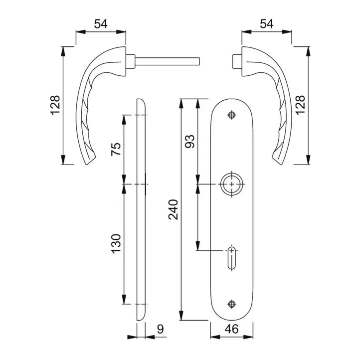 B-Ware Hoppe Langschildgarnitur Türbeschlag Innentür Tôkyô Aluminium Silber Din 5 Stück - 4012789204445