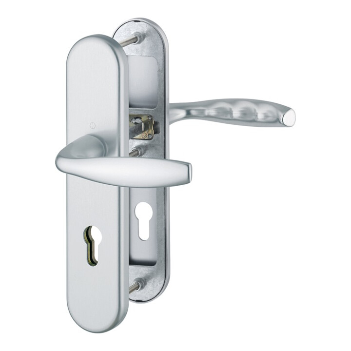 B-Ware Hoppe Schutzgarnitur Garnitur Türbeschlag Alu F1 Naturfarbig Pz 72mm 42 47mm - 4012789687316