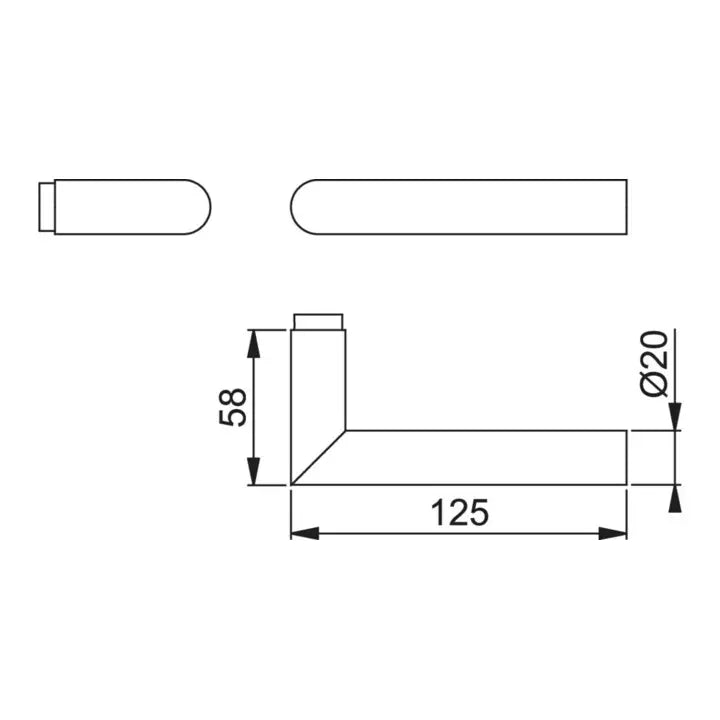 B-Ware Hoppe Türdrückerlochteil Griff Edelstahl Va F69 Matt 8mm Din 12 Stück - 4012789522457