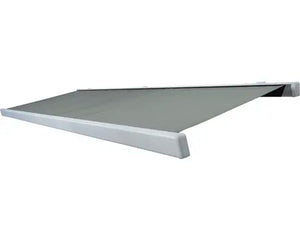 B-Ware Hornbach Kassettenmarkise Markise Sonnenschutz Levante Uni Grau 6x3m Motor Led