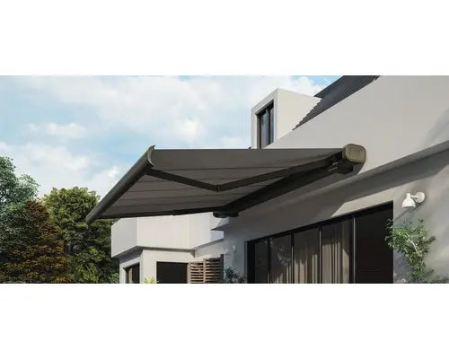 B-Ware Hornbach Kassettenmarkise Sonnenschutz Balkon Terrasse Grau Umbragrau Motor Led - 4306517555009