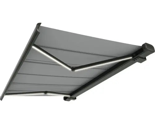 B-Ware Hornbach Kassettenmarkise Sonnenschutz Balkon Terrasse Grau Umbragrau Motor Led - 4306517555009
