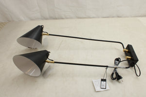 B-Ware House Doctor Club Wandleuchte Double Leselampe Nachttischlampe 2 flammig Schwarz