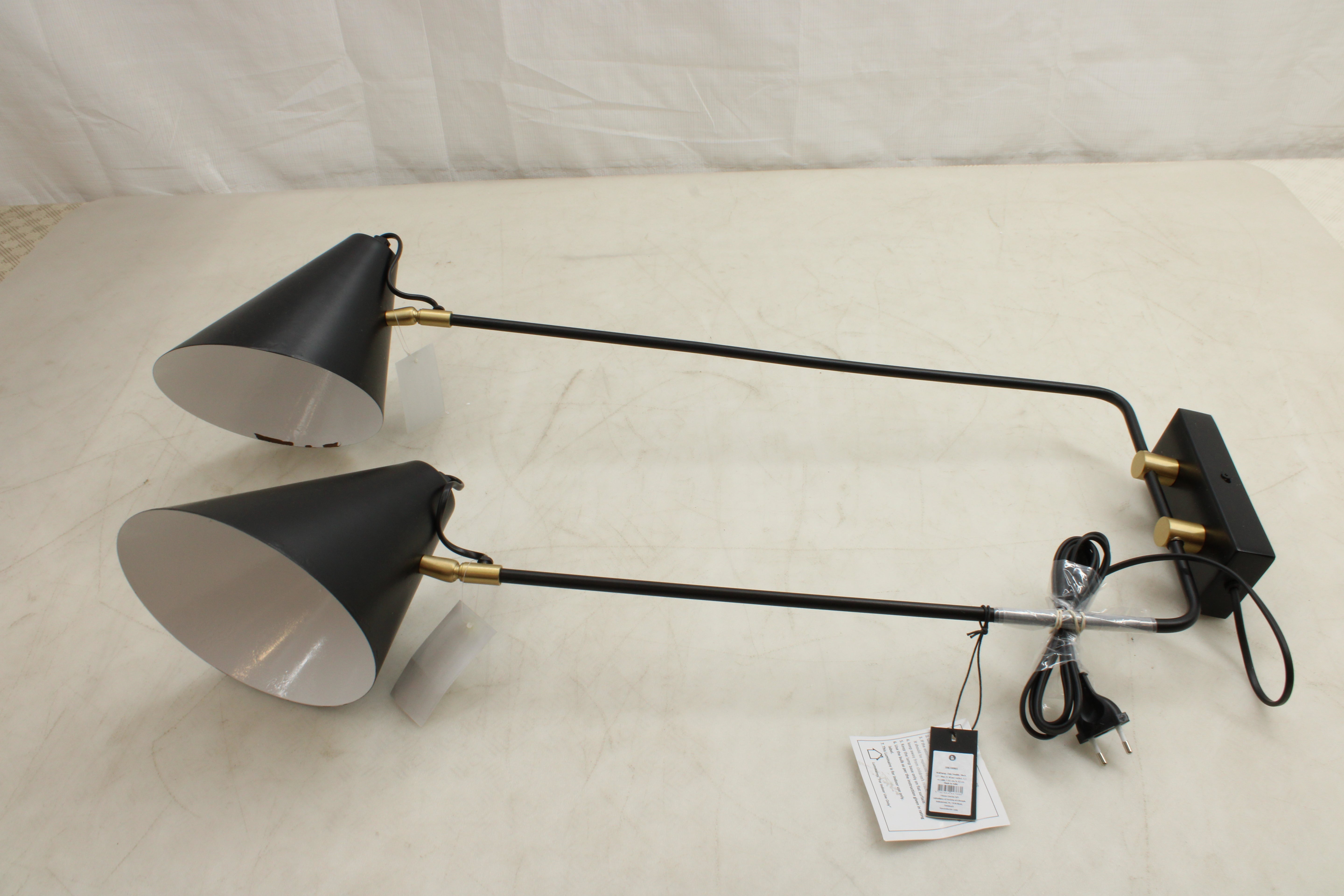 House Doctor Club Wandleuchte Double Leselampe Nachttischlampe 2 flammig Schwarz - 5707644447660
