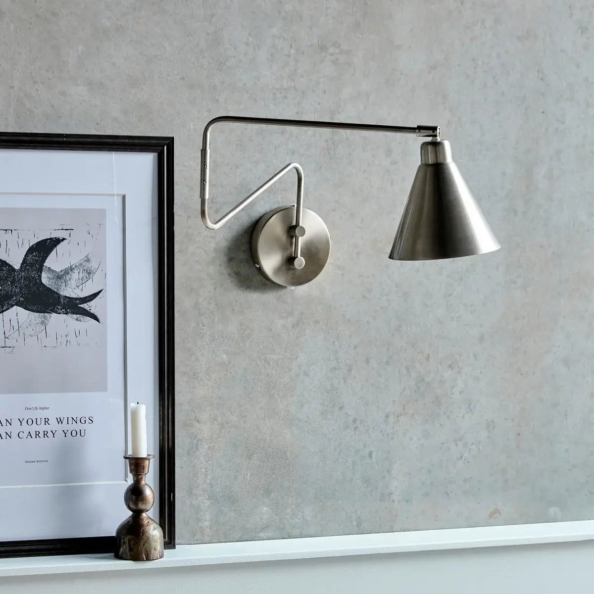 B-Ware House Doctor Wandleuchte Wandlampe Licht Lampe Silber Game L 30 Cm Gebürstet - 5707644914643