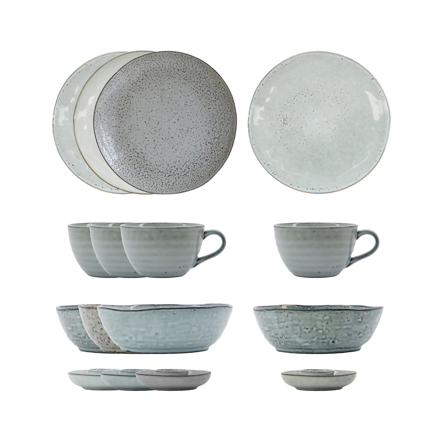 House Doctor Brunch Set Geschirrset Steingut Grau 16tlg Set Siehe Text/Foto B-Ware - 5707644916401