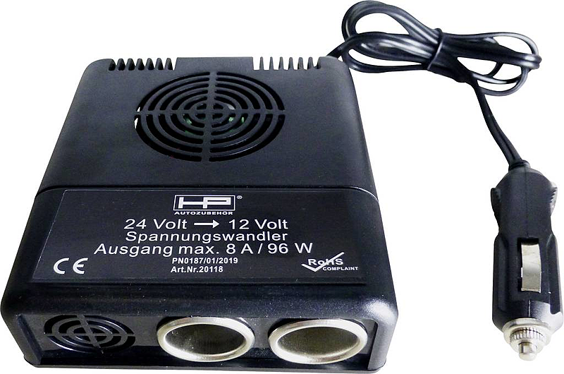 Hp Autozubehör 20118 Spannungswandler 24 V Auf 12 V 96 W Schwarz 1 St. B-Ware - 4007928201188