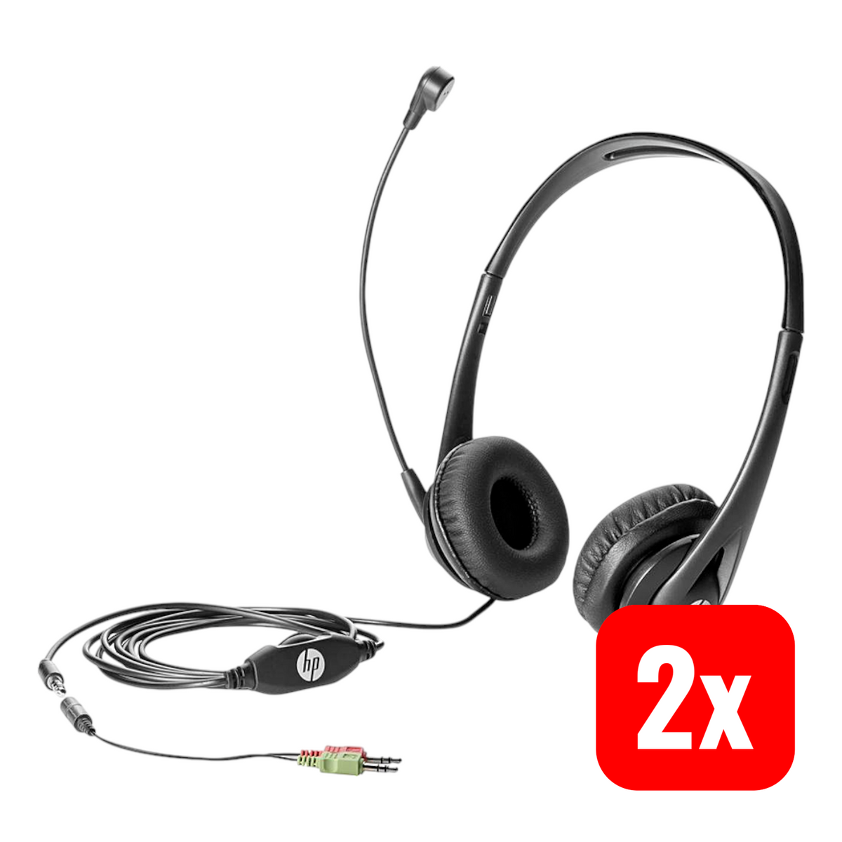 HP Business V2 PC-Headset 3.5 mm Klinke schnurgebunden Over Ear Schwarz 2 STÜCK - 4573257524934
