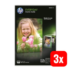 B-Ware Hp Fotopapier Druckpapier Everyday Photo Glänzend 10x15cm 100 Blatt 3 Stück