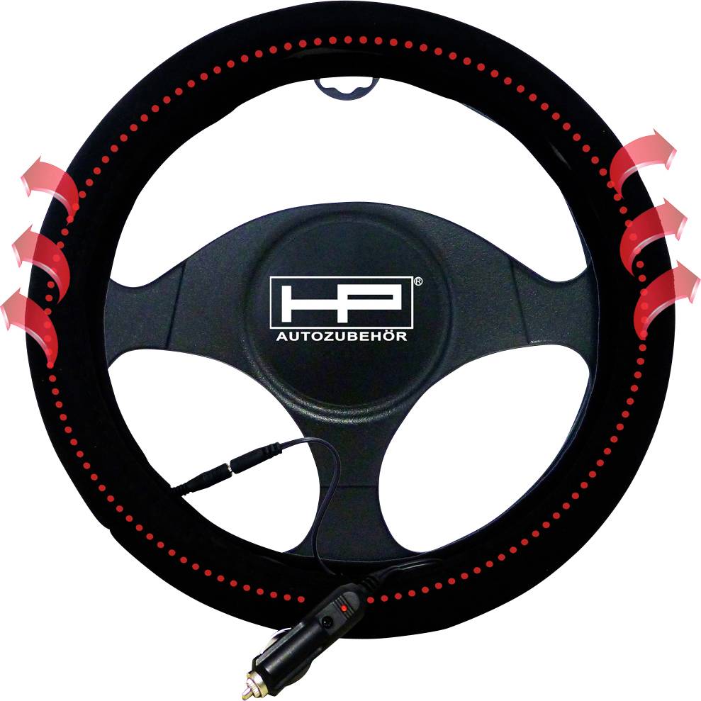 HP Autozubehör Lenkradbezug Heizbar 12V Lenkradbezug (Ø) 38 cm Schwarz Lenkra844 - 4007928197207