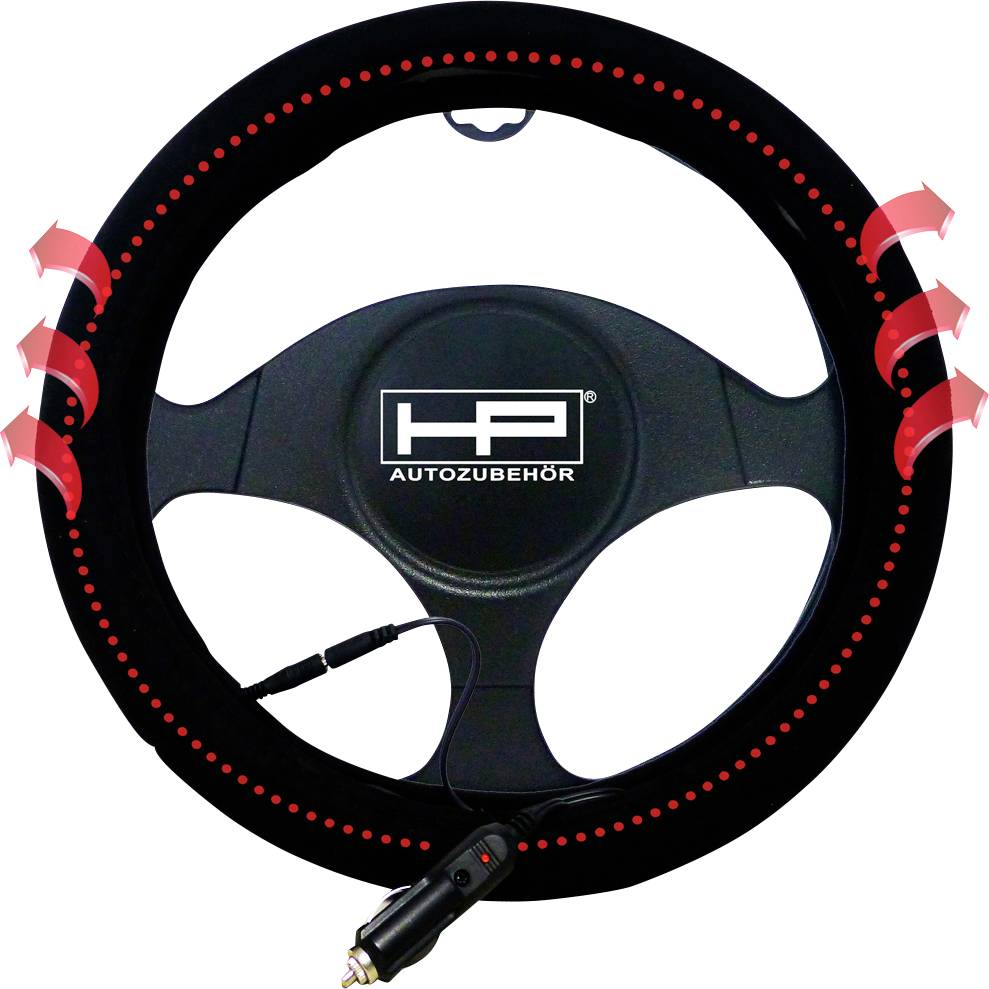B-Ware Hp Autozubehör Lenkradbezug Heizbar 12 V Lenkradbezug (ø) 38 Cm Schwarz Lenkra844