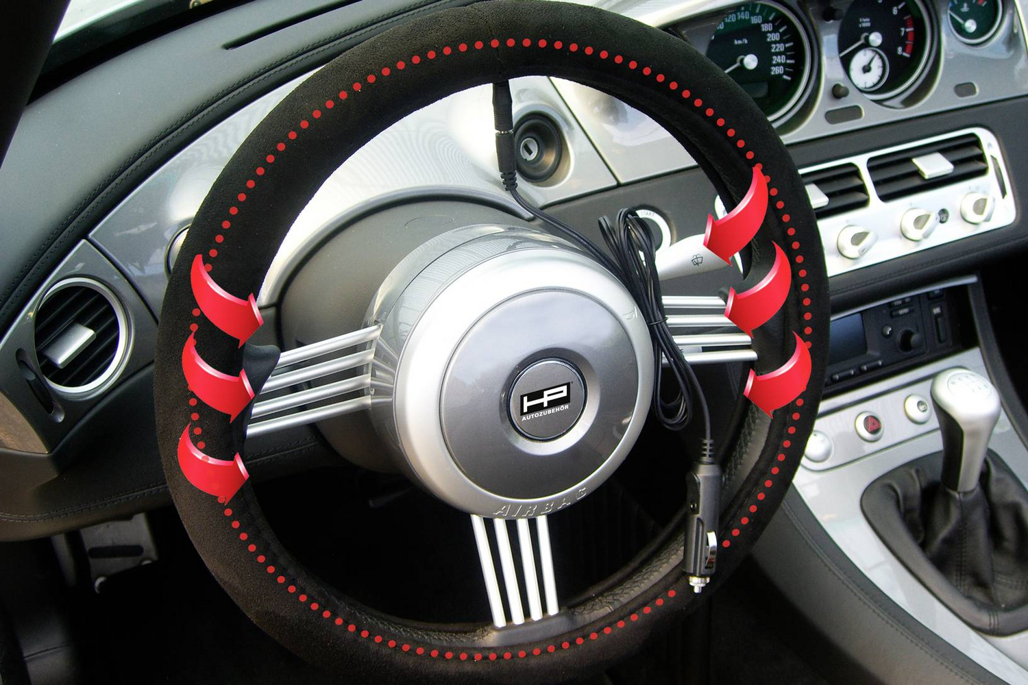 B-Ware Hp Autozubehör Lenkradbezug Heizbar 12 V Lenkradbezug (ø) 38 Cm Schwarz Lenkradhü
