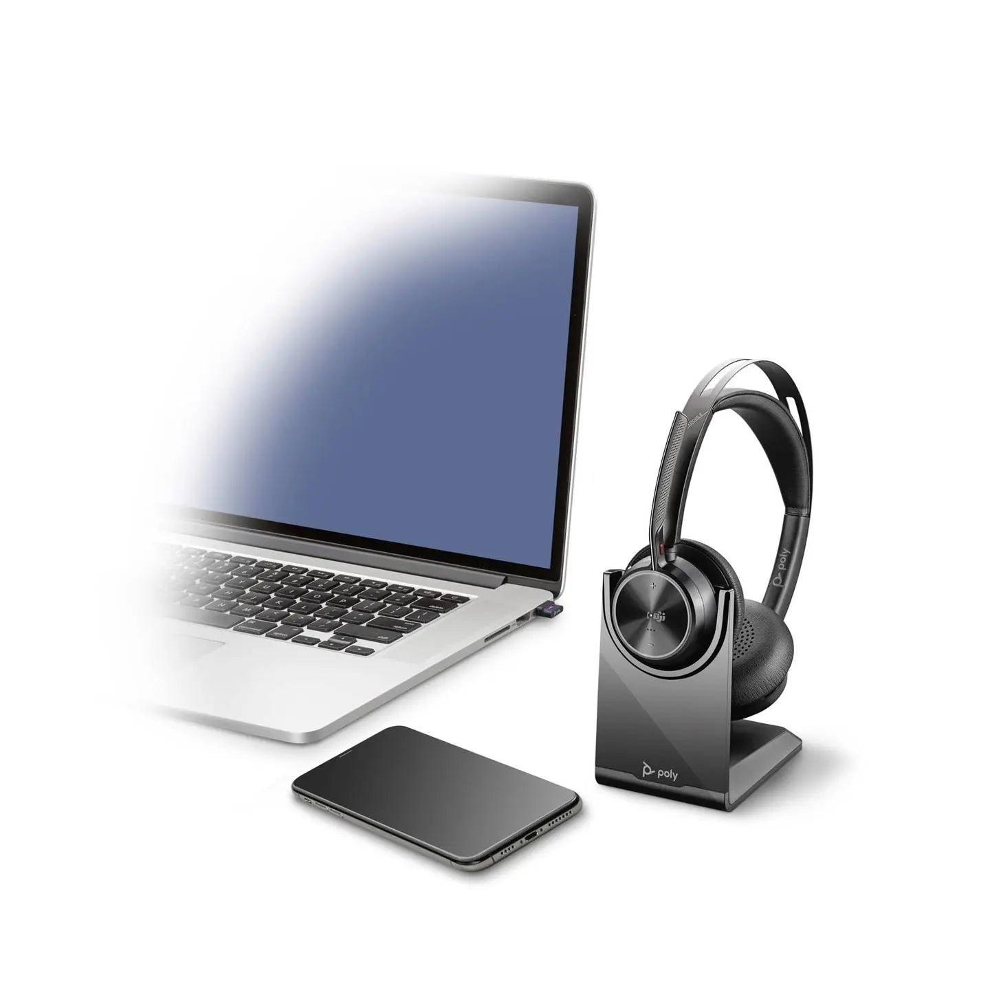 B-Ware Hp Poly Headset Kopfhörer Bluetooth Voyager Focus 2 Uc Ladestation Schwarz Teams - 198122157242