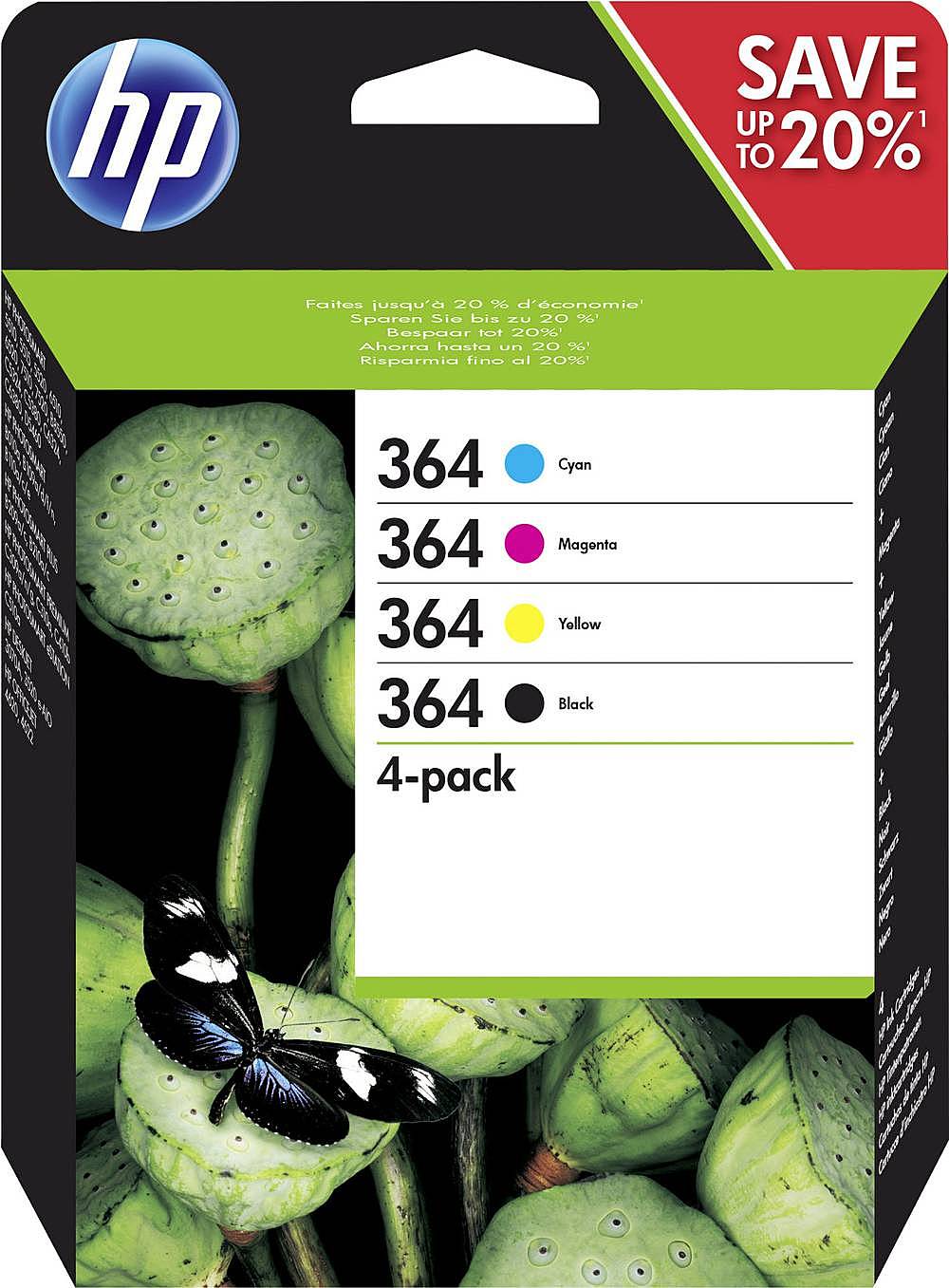 B-Ware Hp Tinte 364 Original Kombi Pack Schwarz Cyan Magenta Gelb N9 J73 Ae - 889894508904