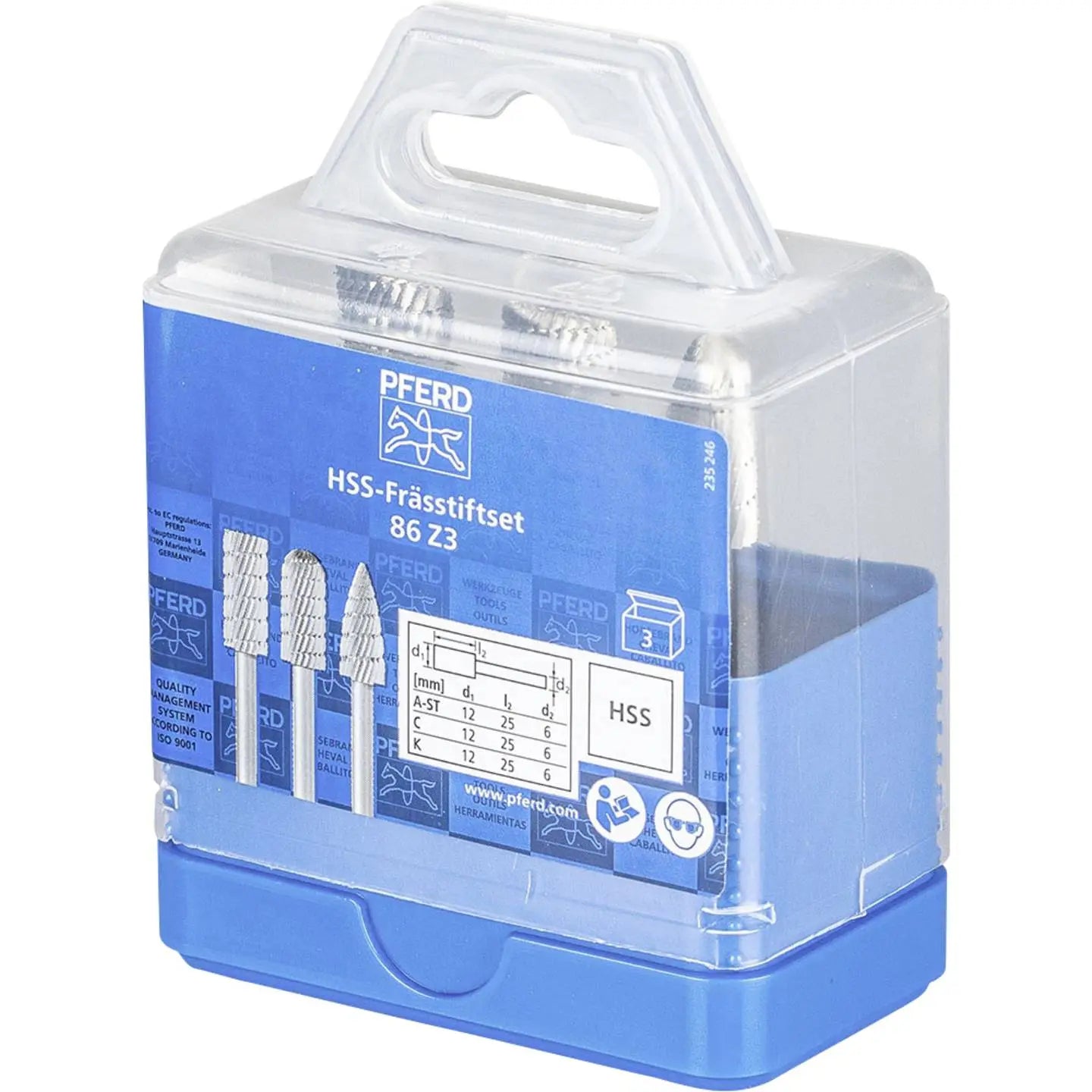 B-Ware Pferd Tools Hss Frässtift 86 Z3 Fräser Set Werkzeug Feinbearbeitung  - 4007220229941