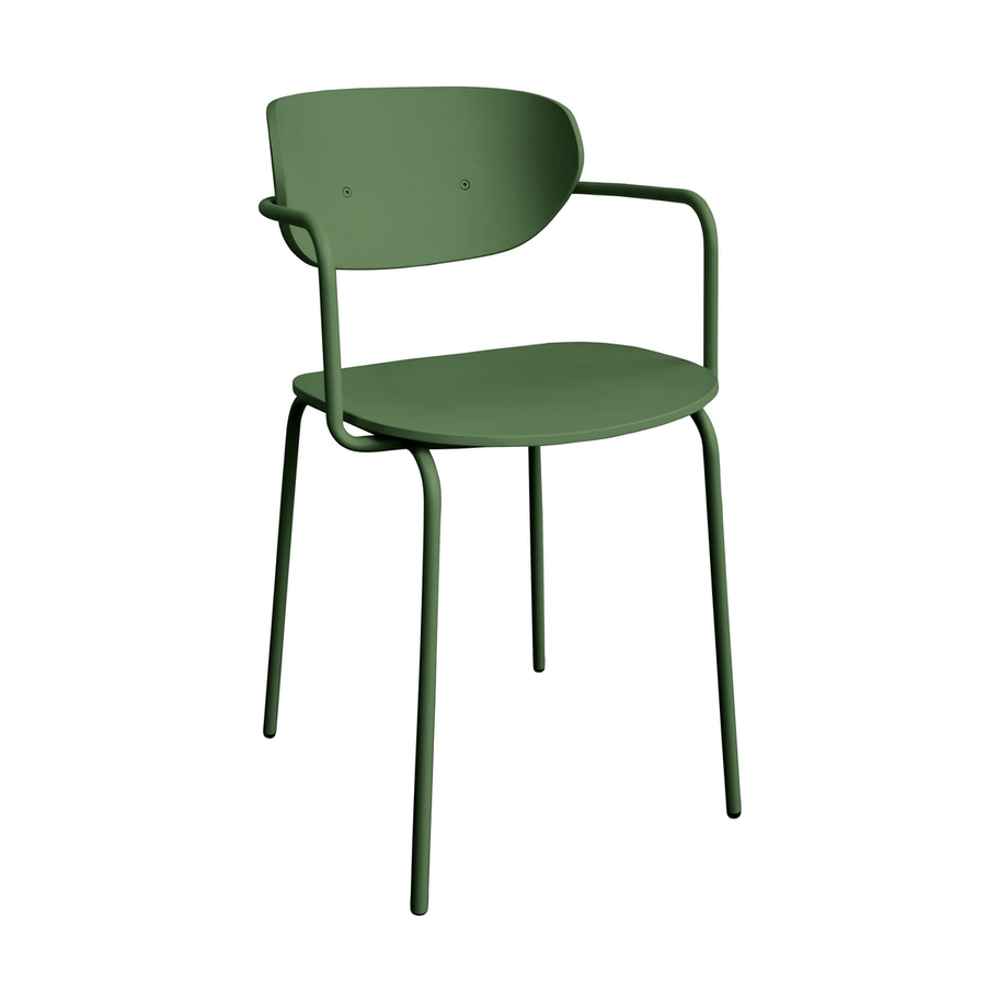 Hübsch Interior Arch Stuhl Esszimmerstuhl Küchenstuhl Holzstuhl Lehnstuhl Grün   B-Ware - 5712772137093