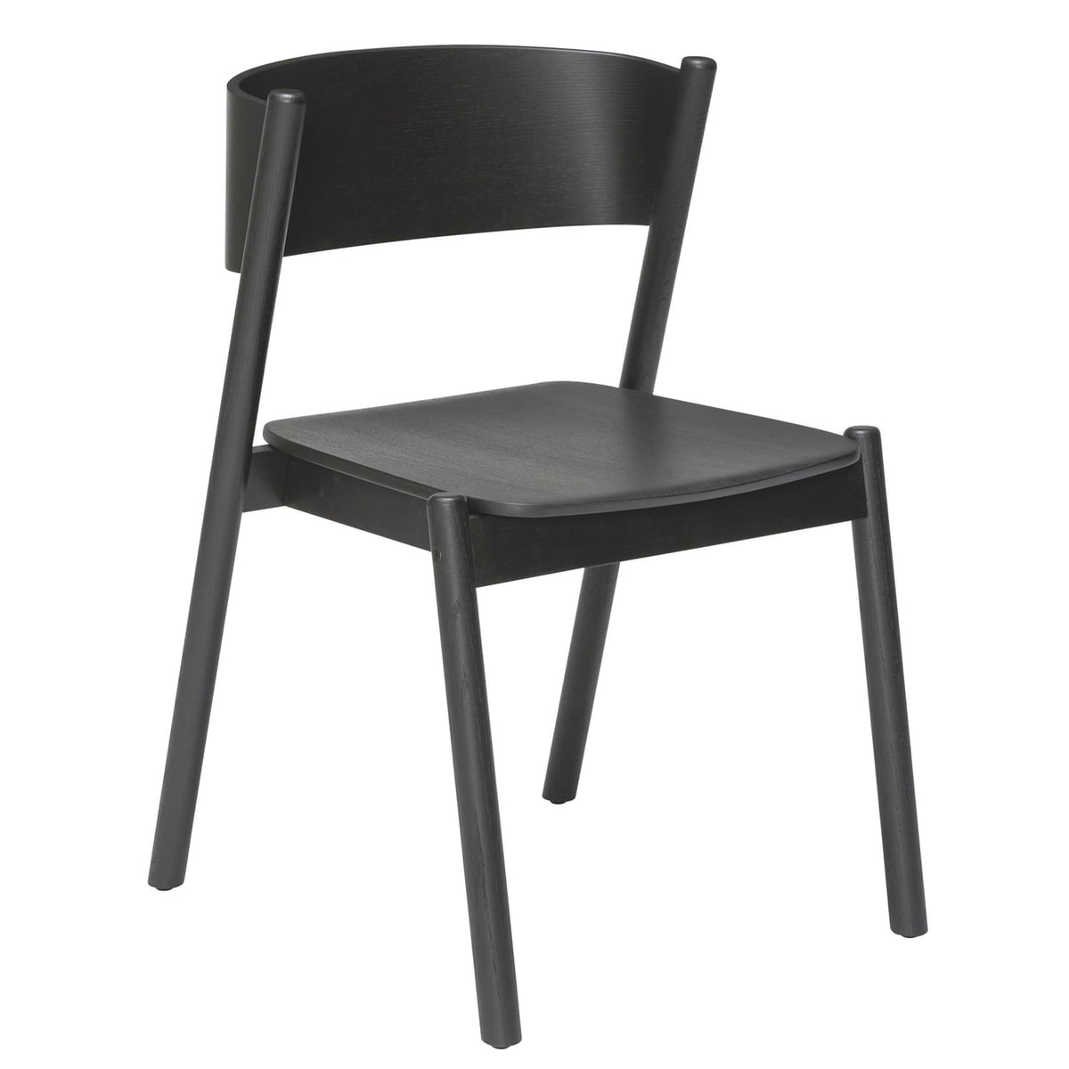 Hübsch Interior Stuhl Sitzmöbel Sitz Oblique Eiche schwarz Esszimmerstuhl - 5712772128367