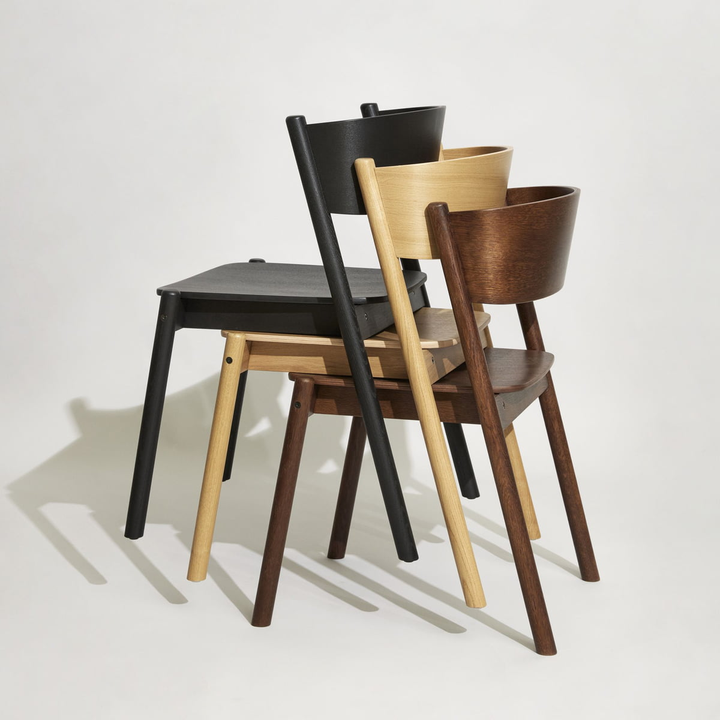Hübsch Interior Stuhl Sitzmöbel Sitz Oblique Eiche Schwarz Esszimmerstuhl B-Ware - 5712772128367