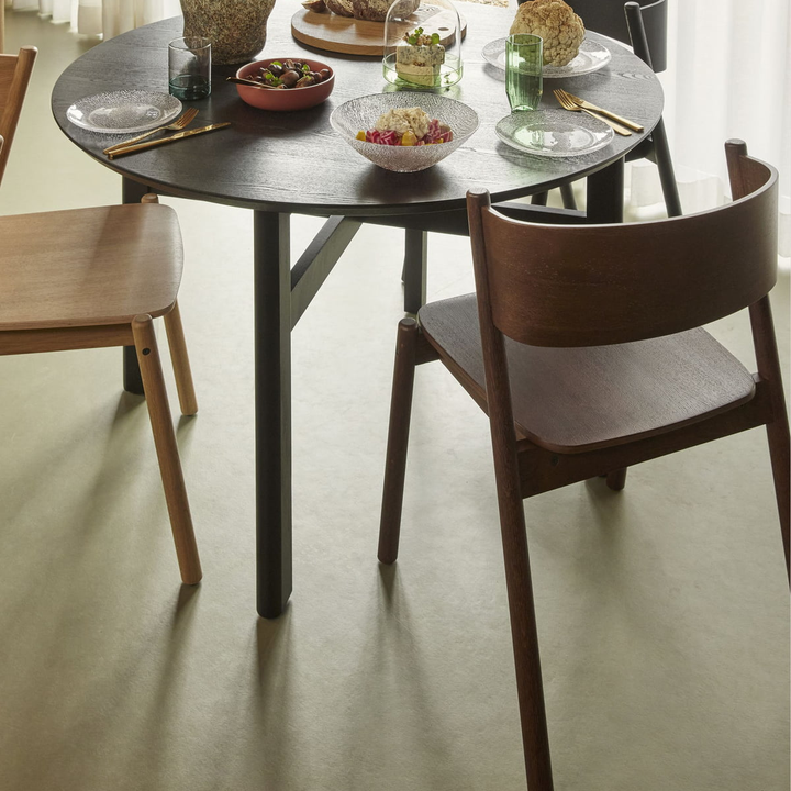 Hübsch Interior Stuhl Sitzmöbel Sitz Oblique Eiche Schwarz Esszimmerstuhl B-Ware - 5712772128367
