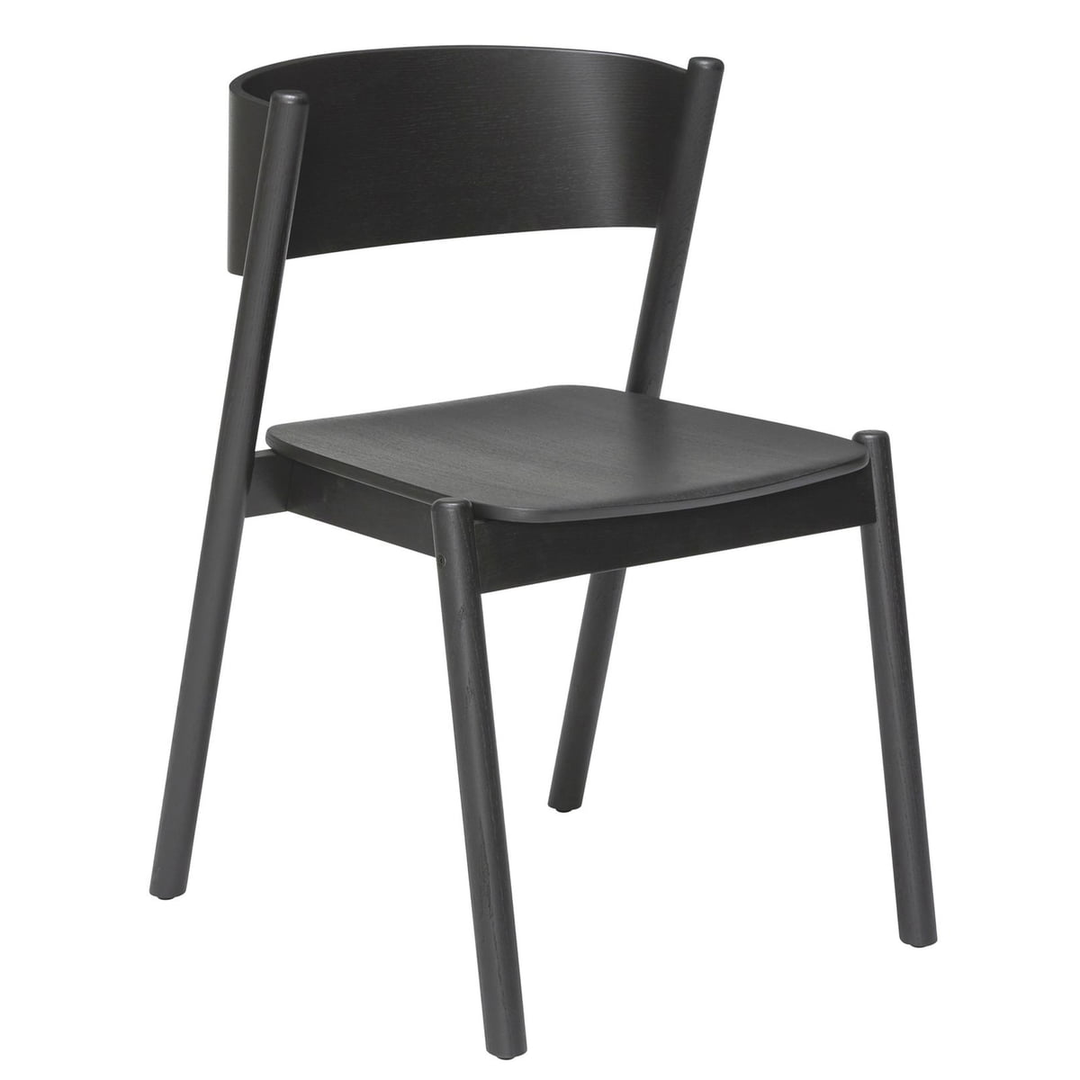 Hübsch Interior Stuhl Sitzmöbel Sitz Oblique Eiche Schwarz Esszimmerstuhl B-Ware - 5712772128367