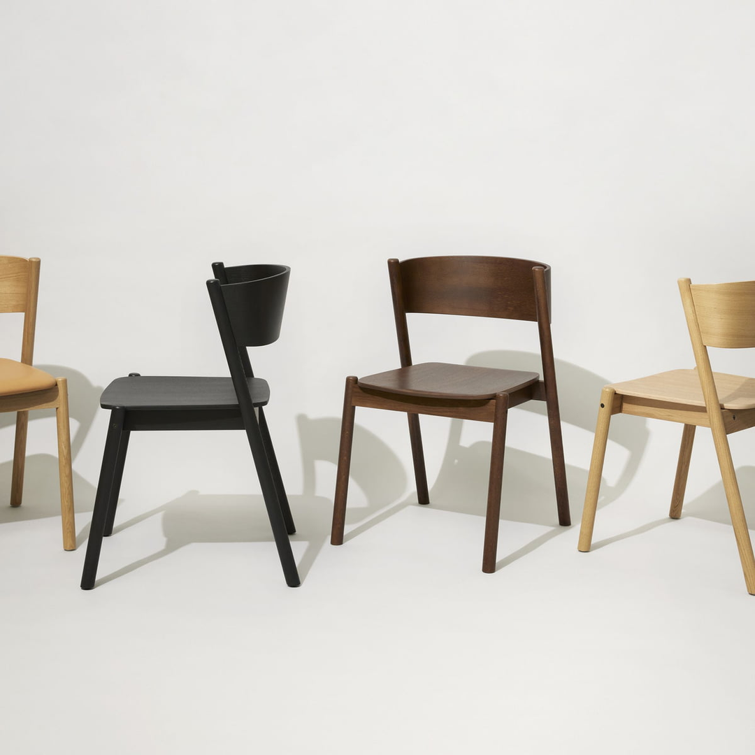 Hübsch Interior Stuhl Sitzmöbel Sitz Oblique Eiche Schwarz Esszimmerstuhl B-Ware - 5712772128367