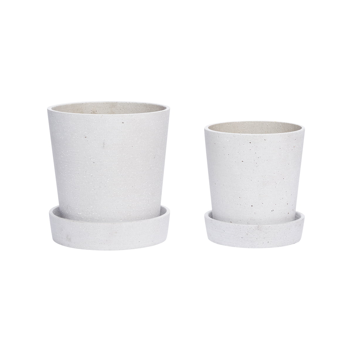 Hübsch Interior Pflanztopf Untersetzer klein grau 2-er Set Dekoration Blument336 - 5712772056288