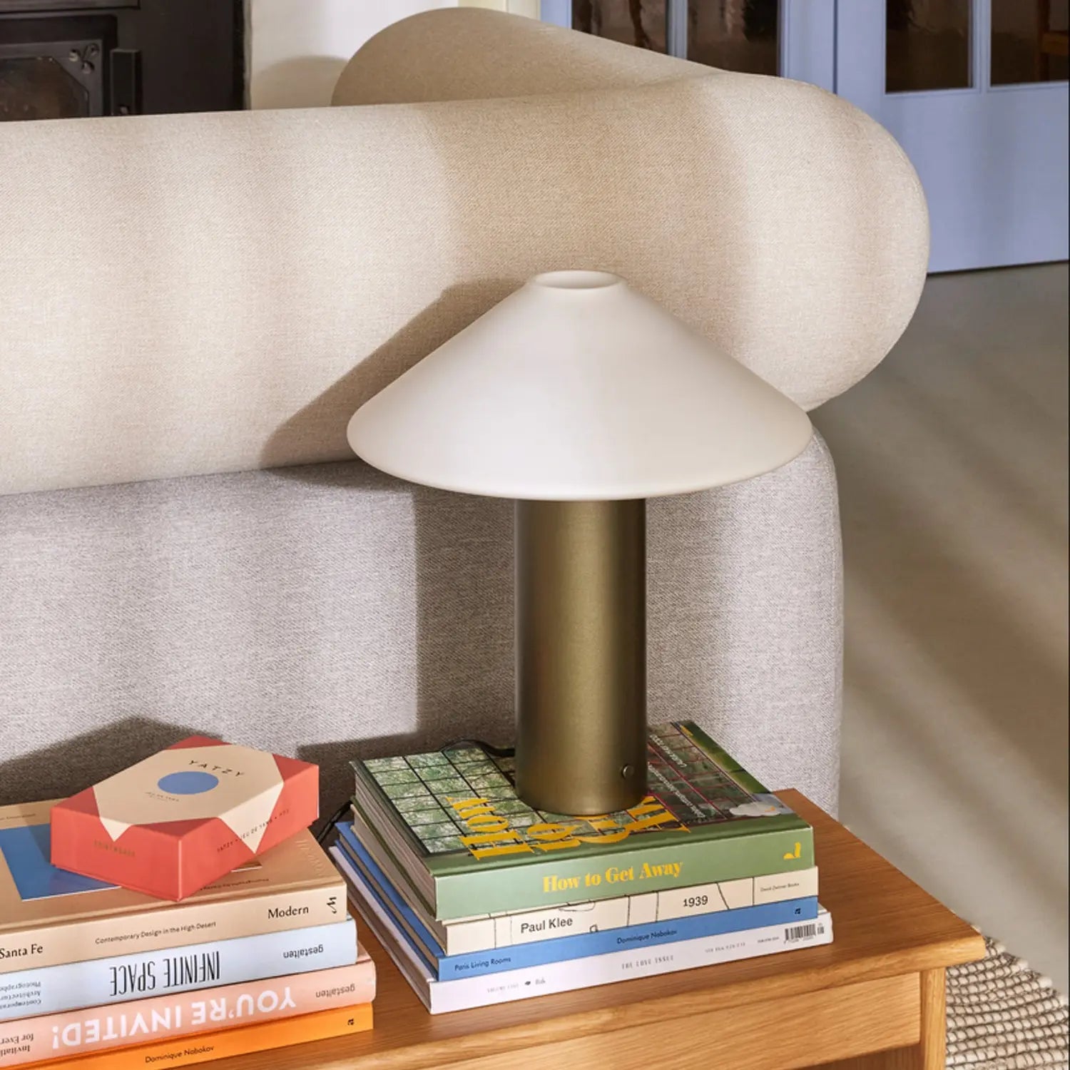B-Ware Hübsch Tischleuchte Lampe Orbit Dunkelgrün Weiß Eisen Glas Schalter Dimmbar - 5712772134153