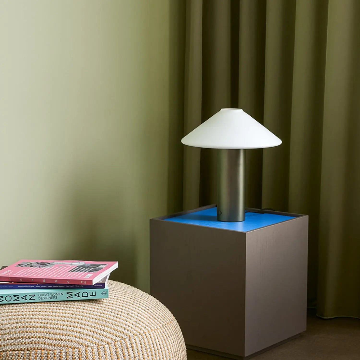 B-Ware Hübsch Tischleuchte Lampe Orbit Dunkelgrün Weiß Eisen Glas Schalter Dimmbar - 5712772134153