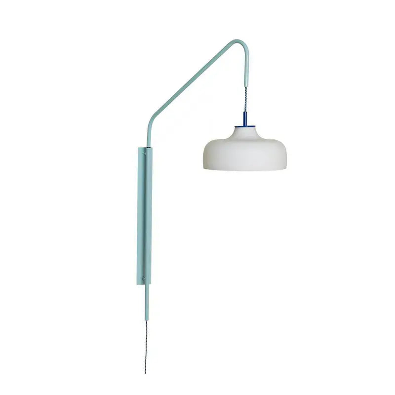B-Ware Hübsch Wandleuchte Wandlampe Current Hellblau Glas Metall Schalter Kabel E27  - 5712772144657
