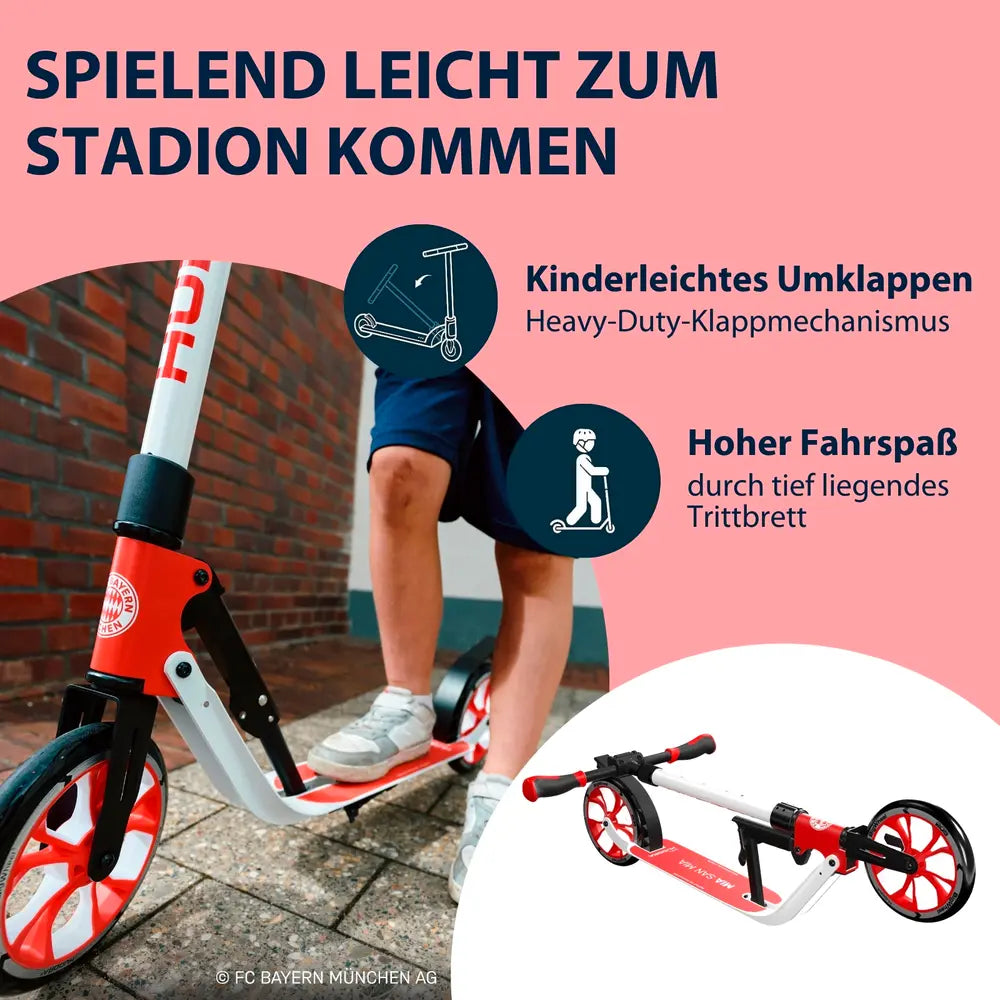 B-Ware Hudora Big Wheel Roller Scooter Fc Bayern München Rot Pu Höhenverstellbar - 4005998141618
