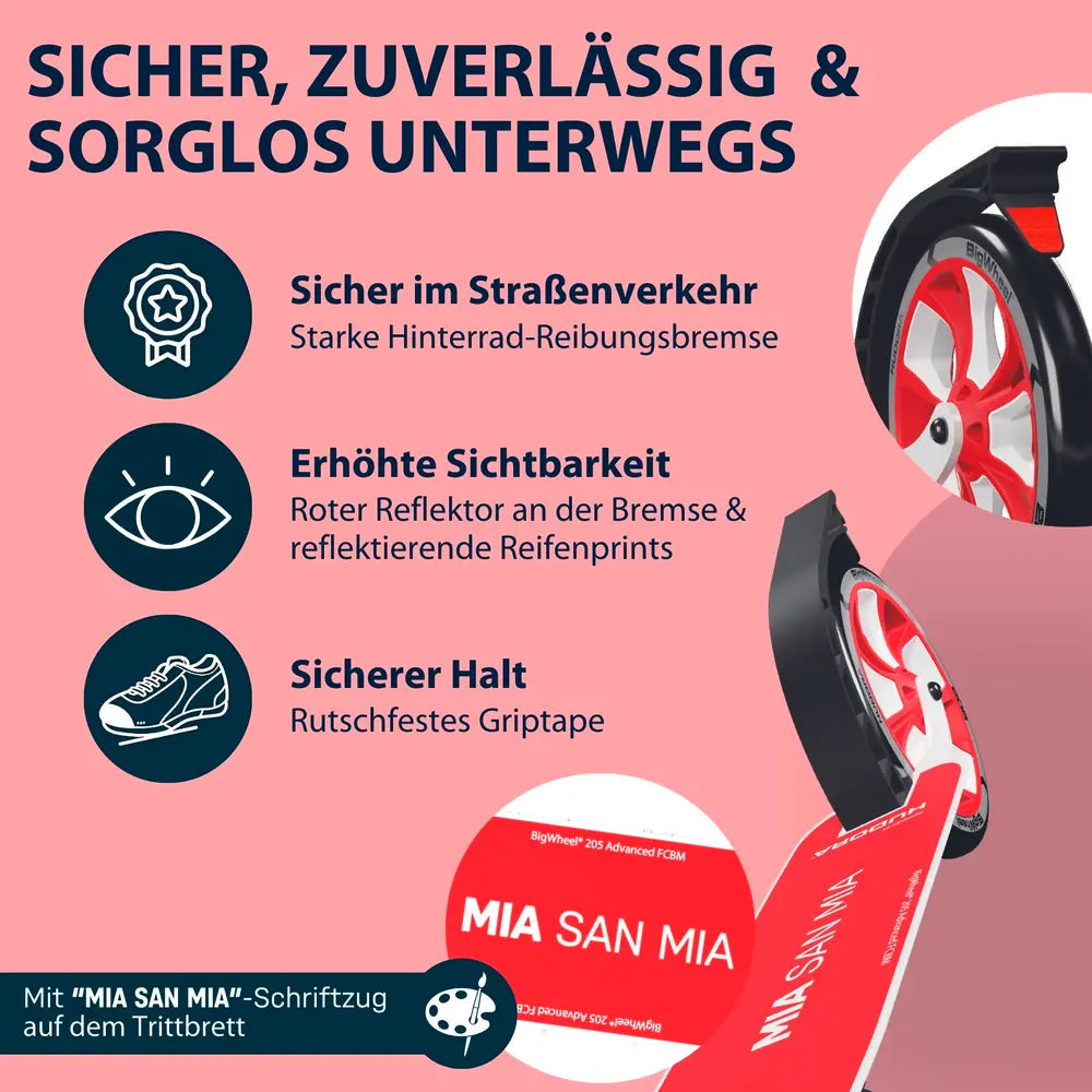 B-Ware Hudora Big Wheel Roller Scooter Fc Bayern München Rot Pu Höhenverstellbar - 4005998141618