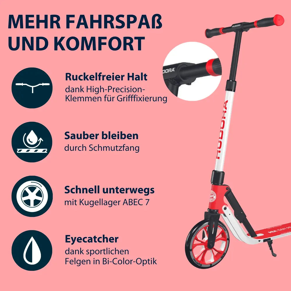 B-Ware Hudora Big Wheel Roller Scooter Fc Bayern München Rot Pu Höhenverstellbar - 4005998141618