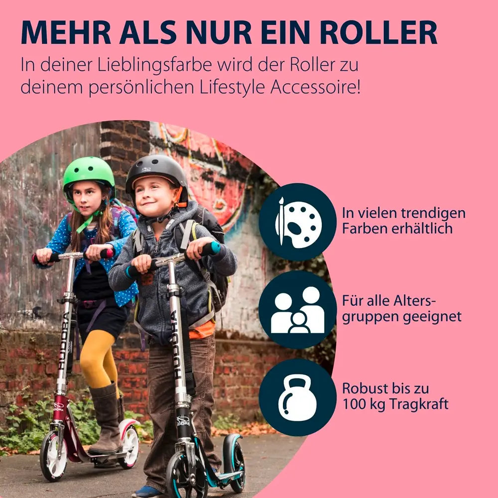 B-Ware Hudora Big Wheel 205 Tretroller Scooter Aluminium Magenta Silber Höhenverstellbar - 4005998189511
