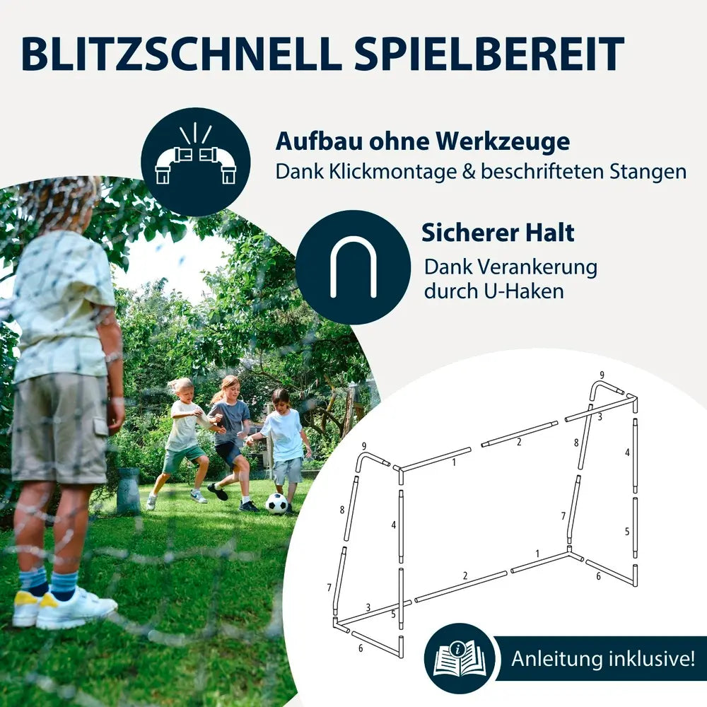 B-Ware Hudora Fußballtor Torrahmen Fußballnetz Advanced 300 White Schnelle Netzmont773 - 4005998770450