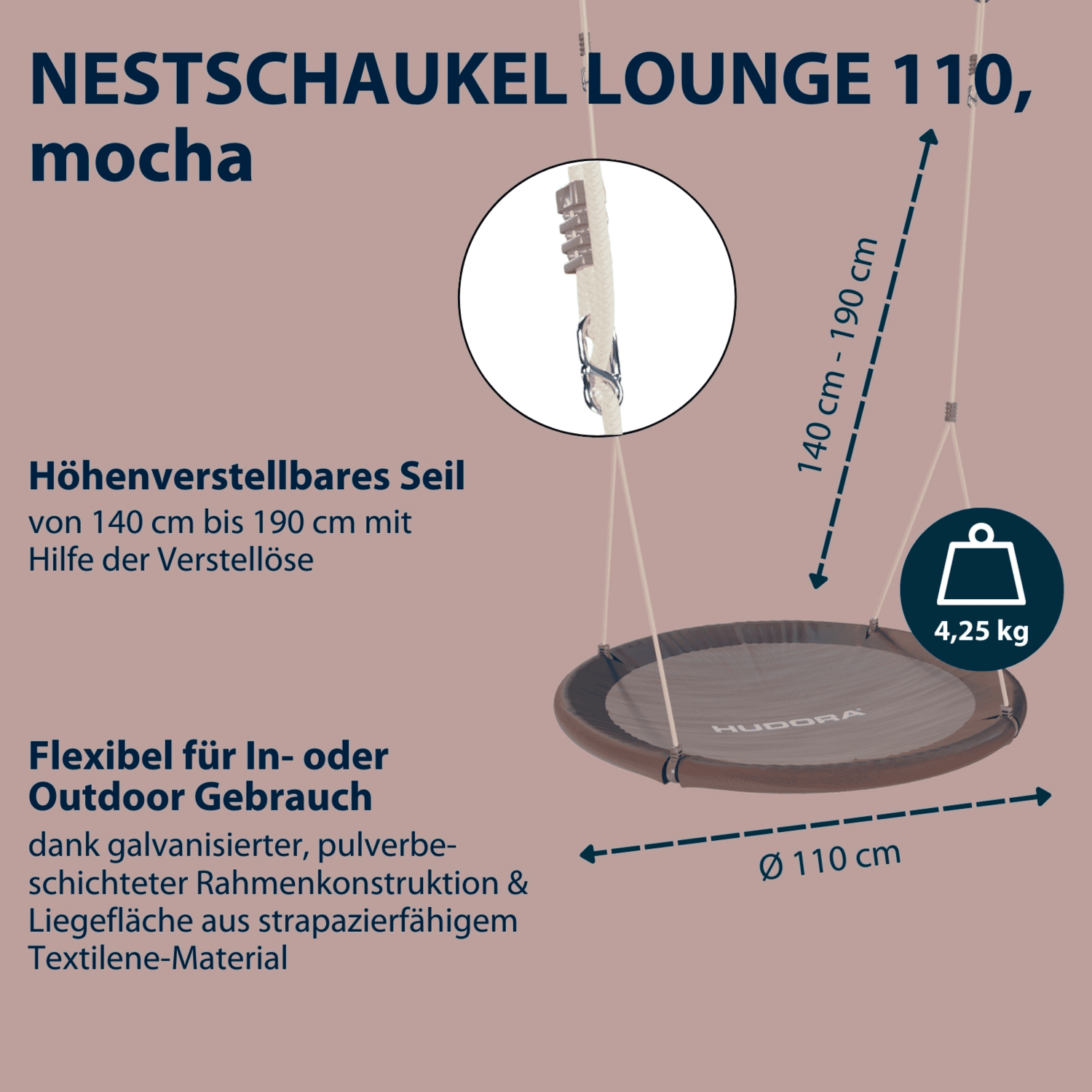 B-Ware Hudora Lounge 110 Nestschaukel Tellerschaukel Schaukel Kinderschaukel110 - 4005998722169