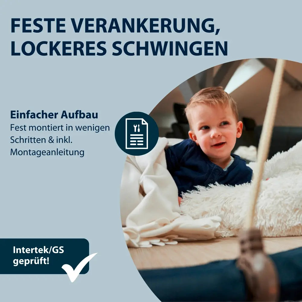 B-Ware Hudora Nestschaukel Schaukel Lounge Blau 90cm Kinder Tellerschaukel Outdoor - 4005998722015