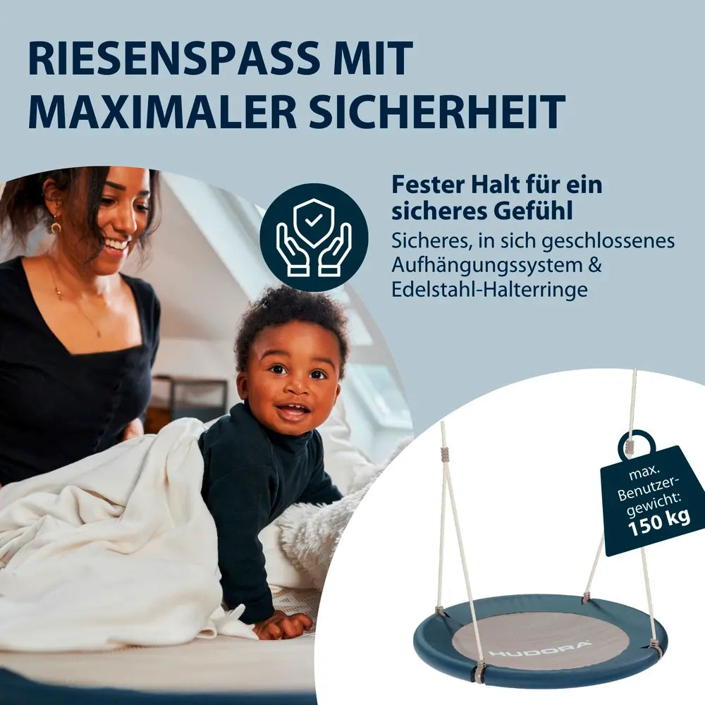 B-Ware Hudora Nestschaukel Schaukel Lounge Blau 90cm Kinder Tellerschaukel Outdoor - 4005998722015