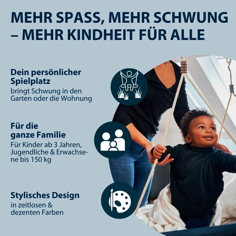 B-Ware Hudora Nestschaukel Schaukel Lounge Blau 90cm Kinder Tellerschaukel Outdoor - 4005998722015