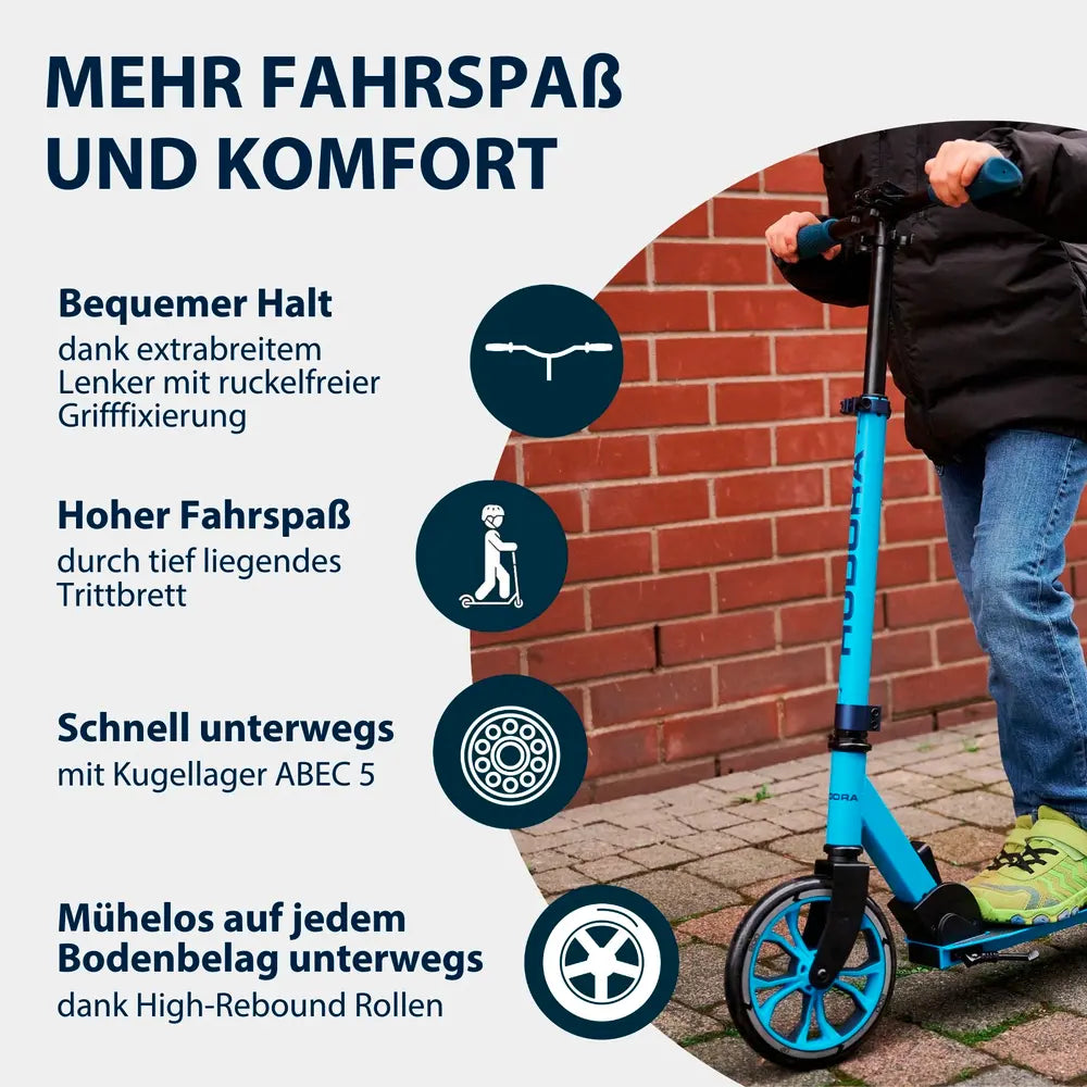 B-Ware Hudora Scooter Roller Tretroller Up 200 Iron Schwarz Höhenverstellbar Aluminium - 4005998145203