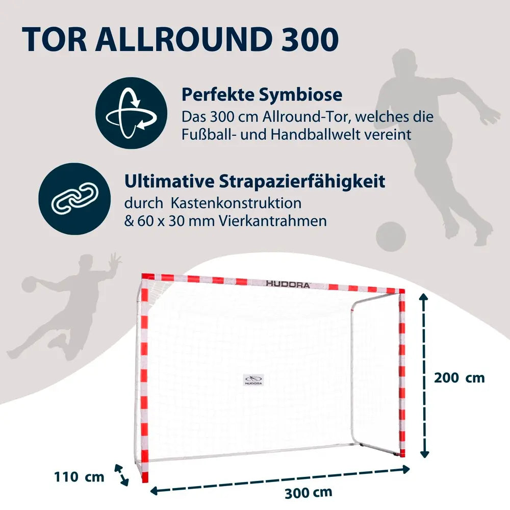 B-Ware Hudora Fußballtor Tor Allround Netz Rot Outdoor Kinder Erwachsene 300x200x110 Cm - 4005998833803